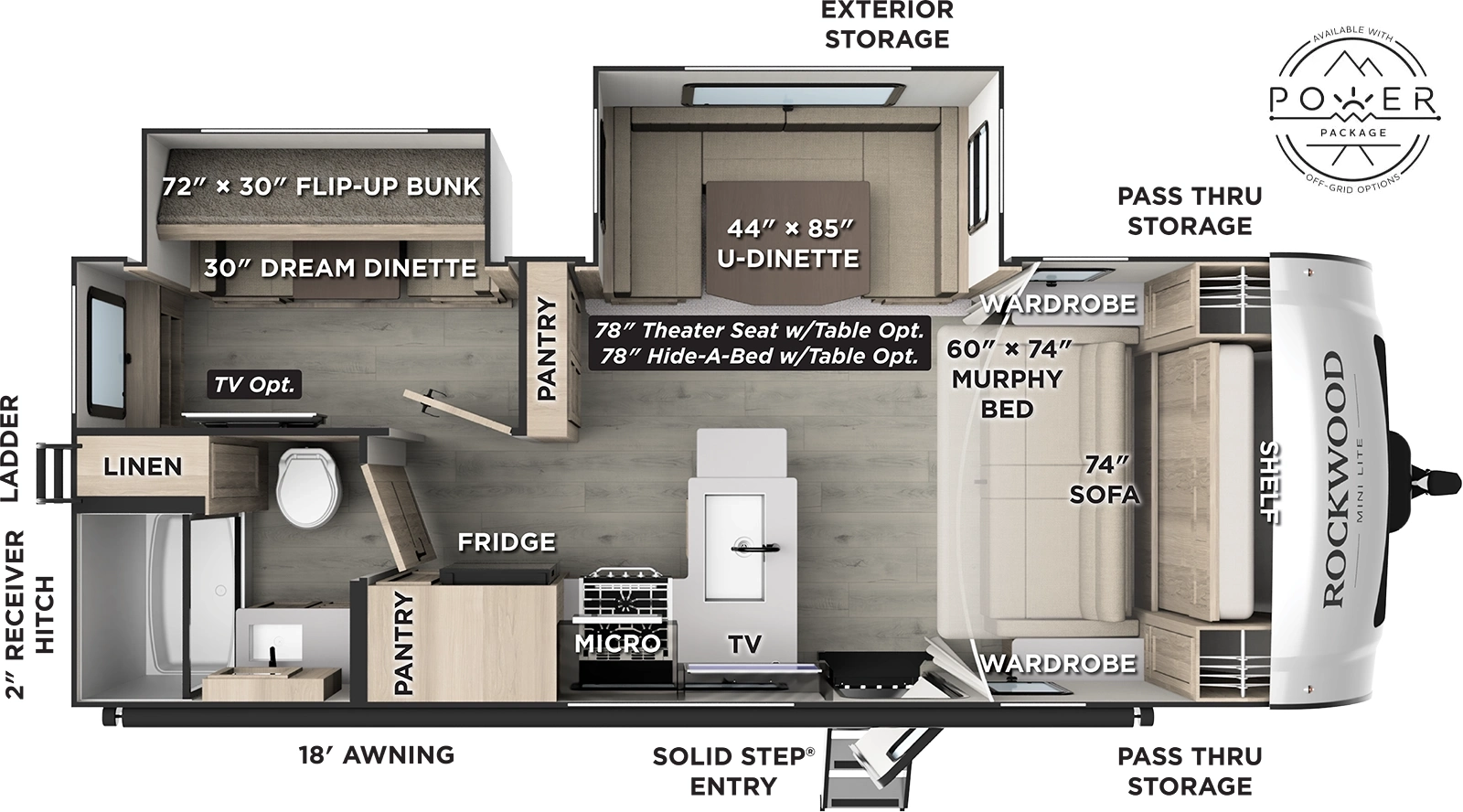 Rockwood Mini Lite 2519S Floorplan